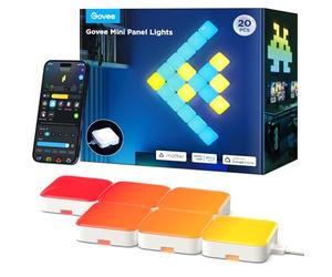 Govee Mini panel de luces, paneles de pared LED RGBIC, panel de luz de cubo DIY, funciona con Matter, Alexa, asistente de Google, para sala de juegos, dormitorio, sala de estar, paquete de 20