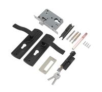 GOWENIC Cerradura de Palanca Universal para Puerta de Entrada con Llave |Panel de Acero Al Manganeso Negro con Rodamiento Silencioso para Dormitorio