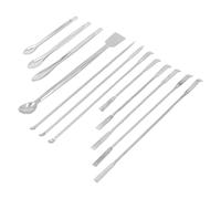 GOWENIC Juego de Palas para Reactivos de Doble Punta |Cuchara de Muestreo de Espátula de Acero Inoxidable de 12 Piezas para Kit de Herramientas de Laboratorio con Largo