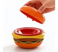 GOWENIC Juego de Platos Pequeños Apilables de 6 Piezas, Cuencos para de Soja, Vajilla con Forma de Hamburguesa, Juego de Platos de Varias Capas para Barbacoa, Fiesta, Merienda, Postre, (Colorful)