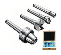 GOWENIC Kit de Centro Vivo de Torno MT1 de 4 Piezas |Spur Center Spur Driver Centro Muerto Ahuecado con Estuche de Almacenamiento de Madera para Carpintería (MT1)