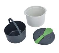 GOWENIC Kit de Olla Arrocera para Microondas de 2 Litros |El Juego de PP de Calidad Alimentaria sin BPA Incluye Olla para Cocinar Al, Colador y Cuchara para Arroz, Apto para Lavavajillas para Uso