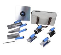 GOWENIC Paleta de Acabado de Hormigón, Fácil de Limpiar, Bolsa de Almacenamiento Compacta Incluida, Juego de Herramientas de Construcción Profesional, 10 Uds. para Albañiles