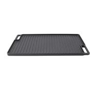 GOWENIC Plancha Reversible de Hierro Fundido Resistente de 46x26 Cm |Sartén Rectangular Antiadherente de Doble Quemador con Asas para Cocinar en Fogones y Hornos