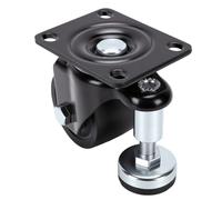 GOWENIC Rueda Niveladora de Alta Resistencia de 3 Pulgadas, Capacidad de Carga de 600 Kg, Rueda de Placa Industrial con Pies Niveladores Ajustables, Giratoria de 360° para Equipos de Máquinas de