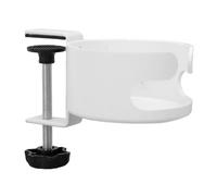GOWENIC Soporte para Taza de Escritorio, Organizador de Bebidas que Ahorra | Diseño con abrazadera, acero al carbono duradero, fácil instalación, uso en la oficina en casa, se adapta a la mayoría de