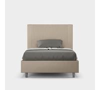 ITYHOME - Cama tapizada con somier de láminas, tamaño 120x190, con revestimiento de cuero sintético en color gris "Goya"