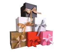 GP SUP 6 cajas de regalo, cajas de regalo de colores mixtos con tapas, 6 cajas de colores para cumpleaños, Navidad, aniversario, fiesta de boda (4 x 4 x 4 pulgadas)