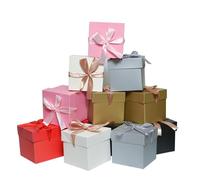 GP SUP Caja de regalo con tapa y cinta para regalo, 6 piezas, multicolor, 6 x 6 x 6 pulgadas