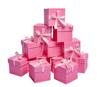 GP SUP Caja de regalo con tapa y cinta para regalo, 6 unidades, rosa, 10 x 10 x 10 cm