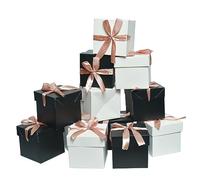 GP SUP Caja de regalo de 4 pulgadas con tapas (blanco y negro)