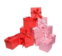 GP SUP Caja de regalo de 4 pulgadas con tapas (rosa y rojo)