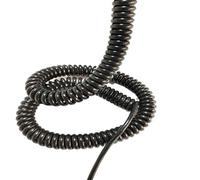 GPDNBIEU Cable de Resorte, Bobina Retractable del Alambre Estirable telescópico Negro Cable eléctrico de 2 Corazones(2 Core 13AWG 3 Meters Line)