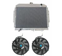 GPI Racing Radiador de aluminio completo + 2 ventiladores para AMC AMX Ambassador/Javelin/Gremlin/Rebel/Matador AT/MT 1958-1974