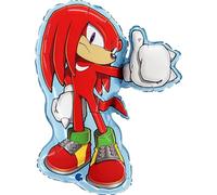 Grabo-Mix Globo de foil Sonic Knuckles – para fiestas infantiles, colorido, con pajita 50x54 cm