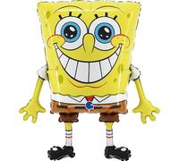 Grabo globo SpongeBob. Globo para fiestas infantiles en forma de SpongeBob, de foil con pajita para inflarlo. Globos coloridos fabricados en Italia, 44x47 cm