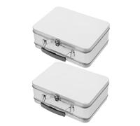 GRADENEVE Caja Metálica para Fiambrera Vintage con Cierre Hermético y Diseño Elegante, 2 Piezas de Hojalata para Almacenamiento de Alimentos Portátil y Seguro