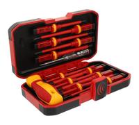 GRADENEVE Kit de 13 Destornilladores Aislados de Acero Vanadio Punta Pozidriv y Ranurada, Mango Ergonómico y Diseño Aislado para Electricistas Profesionales