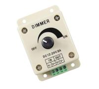 GRADENEVE Regulador de Intensidad Manual Pwm para Luces LED 12v 8a, Interruptor de Atenuación de Luz en Plástico Blanco, Ahorro de Energía y Prolonga Vida Útil de Bombillas
