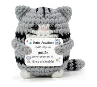 Graduación Regalos Gato Lindo Hijo Amigo Ganchillo Apoyo Emocional Cumpleaños Día Padre Tío Padrino Abuelo Papá Hombre Hecho a Mano Apreciación Recuerdo Nieto Hermano Primo Sobrino (Gato Positivo)