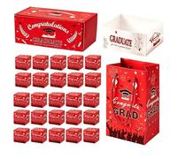 Graduation Card Box - Class of 2026 Fillable Money Holder Funny Grad Bouncy Surprise ExplosionGift Box for High School Kindergarten DIY PopsUp Cash Clip Greeting Card Empty Bouquet Candy Holder