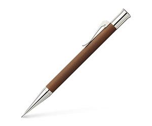 Graf Von Faber Castell 136535 Portaminas Guilloche, Color Coñac, 1 Unidad | Cuerpo de resina noble guilloché con piezas metálicas rodiadas y grado de dureza B