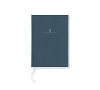 Graf von Faber-Castell - Cuaderno con tapa de lino azul noche, DIN A5 | 160 páginas en blanco de papel de 100 g/m², con encuadernación cosida y cinta marcapáginas
