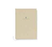 Graf von Faber-Castell - Cuaderno con tapa de lino, marrón dorado, DIN A5 | 160 páginas en blanco de papel de 100 g/m² con encuadernación cosida y cinta marcapáginas