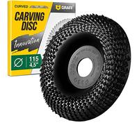 GRAFF Muela Amoladora 115 mm - Disco Madera Amoladora para Tallar y Moler Madera, Madera Blanda, Madera Dura - Disco Desbaste Madera de Carburo de Tungsteno para Amoladoras Angulares
