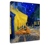 Grafic Cuadro Van Gogh terraza del café la Sera - Café Terrace at Night - Impresión sobre lienzo con o sin marco (40 x 50 cm, cuadro con bastidor de madera)