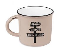 Grafik-Werkstatt Taza de café vintage | Taza de cerámica para regalar | Alpina | 400 ml | Café montañas y aventuras