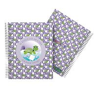 Grafoplás 16512628. Cuaderno A5, Espiral, Tapa Dura Cartón Forrado, Cuadricula 5x5, Certificado FSC, Colección Wise Planet, Tortuga