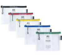 GRAFOPLAS 20 Bolsas Zipper Bag Cremallera A5 Colores Surtidos