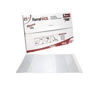 GRAFOPLAS 25 Unidades Forro Libro Ajustable 220X430 PVC Transparente FORRAFACIL FIXO