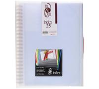 Grafoplás 39442500 - Carpeta de 25 Fundas Extraibles, A4, Cubiertas de Polipropileno Translúcidas y Rígidas, Fundas Piel Naranja con Reborde de Colores