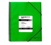Grafoplas 39834220 Carpeta Espiral con 40 Fundas, A4, Color Verde, Polipropileno, Maxiplás Blackline Cristal