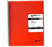 Grafoplas 39835251 Carpeta Fundas Espiral, 50 Fundas, Tapas Polipropileno Rayado, A4, Color Rojo, Maxiplás Blackline Cristal