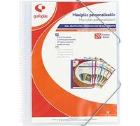 Grafoplas 39842000. Carpeta Fundas Portada Personalizable, 20 Fundas Transparentes, Color Blanco, Maxiplás, 30.8 x 24 x 14