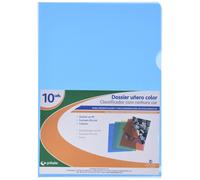Grafoplás 5281130. Pack de 10 Dossiers Uñero A4, Color Azul, Forma de L