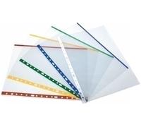 Grafoplás 5501060. Caja 100 Fundas Transparentes Multitaladro, A4, Amarillo, 11 Perforaciones, Polipropileno Extra Cristal, Para Archivador Anillas