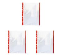 Grafoplas 5501151 - Fundas PP con indicador de color, A4, color rojo (Paquete de 3)