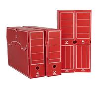 Grafoplas 70905851. Pack de 25 Cajas de Archivo Definitivo Plástico, Color Rojo, Tamaño Folio, 36x26, 3x9, 5cm