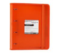 Grafoplas 88100052. Carpeblock 4 Anillas con Recambio y Separadores, A4, Naranja, Polipropileno Rayado, Carpebook Multiline