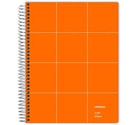 Grafoplás 88532952 Cuaderno con Espiral, Cuadriculado 5 Mm, 100 Hojas, 90 g, Naranja, A5