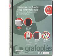 Grafoplás 98141510 Élite Carpeta Personalizable con Fundas, Cubiertas Semirrígidas, Negro, A4