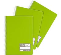 Grafoplás 98525621. Pack de 3 Cuadernos A4 Rayado Nº46, 80 Hojas, 90 Gramos, Color Verde Claro, Tapas Polipropileno, Serie Colornote