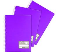 Grafoplás 98525635. Pack de 3 Cuadernos A4 Rayado Nº46, 80 Hojas, 90 Gramos, Color Violeta, Tapas Polipropileno, Serie Colornote