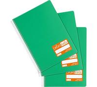 Grafoplás 98525920. Pack de 3 Cuadernos Escolares, Milimetrados, A4, Tapas Polipropileno, Color Verde, Certificado FSC, Serie ColorNote
