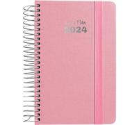 Grafoplas | Agenda Tapa Dura A6 | Día Página | 10, 5x16, 5cm | Español | Tapa Dura | Cubierta Tela | Color Rosa | Cierre Elástico | Serie Fancy