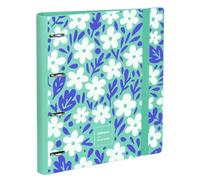 Grafoplas - Archivador 4 Anillas A4 con Recambio, Separadores, Planner, Pegatinas y Sobre Transparente, Mint, Carpebook Polyfoam Unequal Pop Up Design, Resistente y Ultraligero, Apertura 360